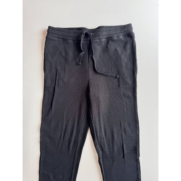 Aritzia TNA Black Cotton Waffle Knit Jogger Pants Sweatpants, Size M - Picture 2 of 13